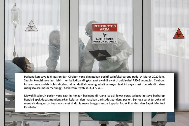Pasien Positif Covid-19 di Cirebon Tulis Surat Terbuka untuk Presiden & Menkes. Ini 5 Curhatannya
