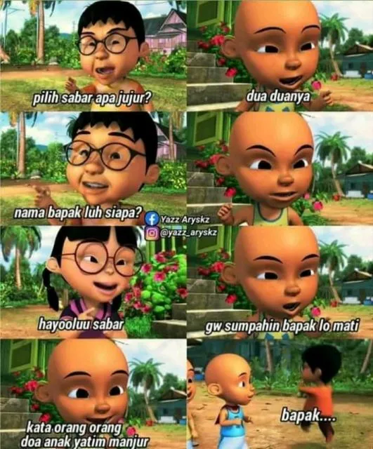 10 Foto Meme Kocak Upin-Ipin yang Bikin Jengkel 12