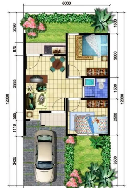 9 Desain & Denah Rumah Type 36 Sederhana Minimalis 16 desain rumah type 36