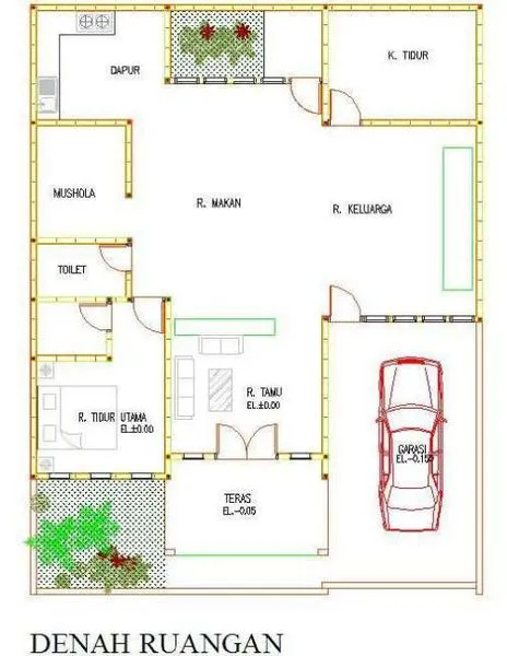 9 Desain & Denah Rumah Type 36 Sederhana Minimalis 15