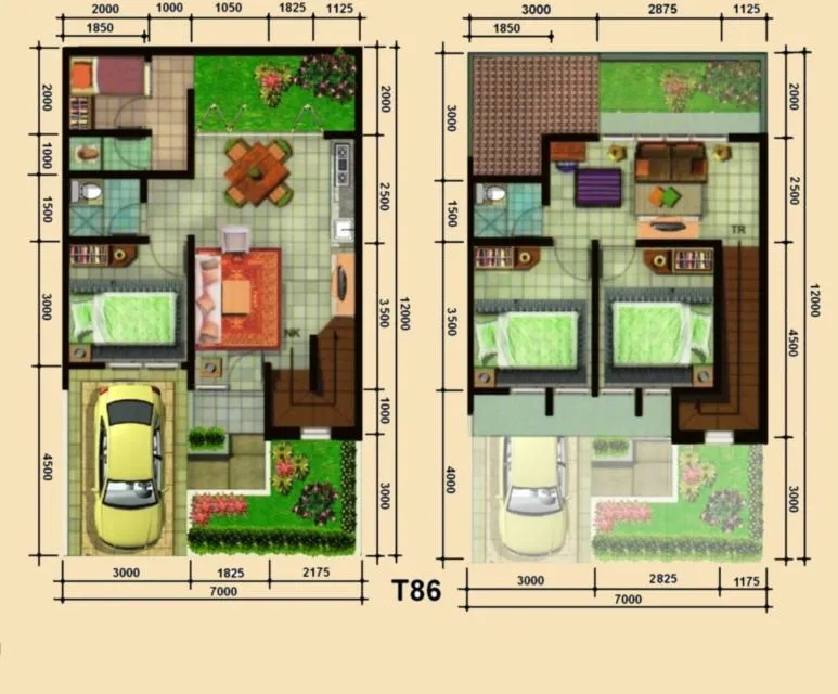 9 Desain & Denah Rumah Type 36 Sederhana Minimalis 17