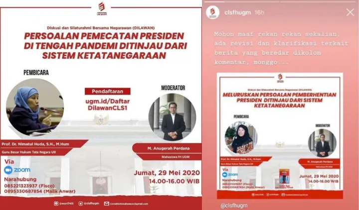 Bertema Pemberhentian Presiden, Diskusi CLS di UGM Dituduh Makar. Pembicaranya Sampai Diteror! 6