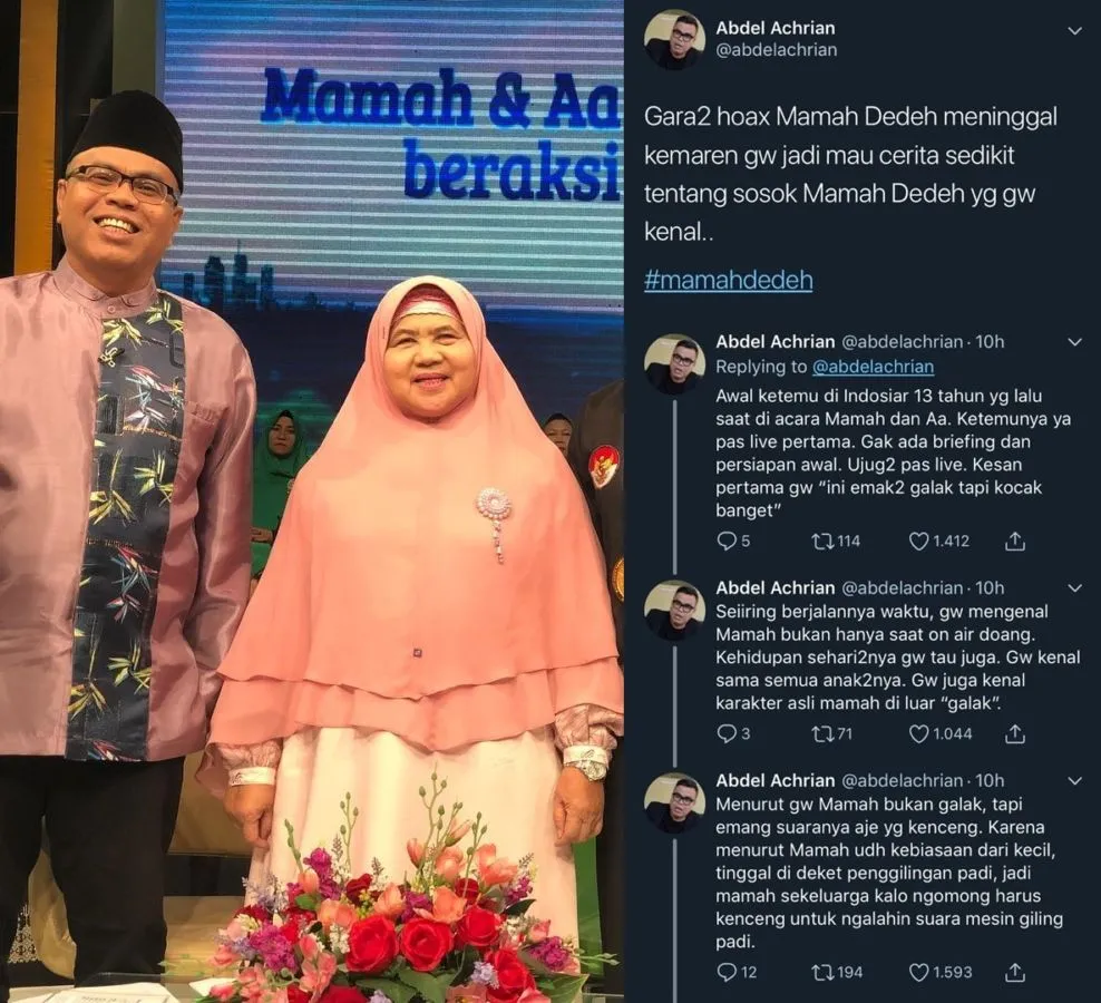 Gara-Gara Hoax Mamah Dedeh Meninggal, Abdel Ungkap Sosok Asli Sang Ustazah: Hatinya Lembut Banget 3
