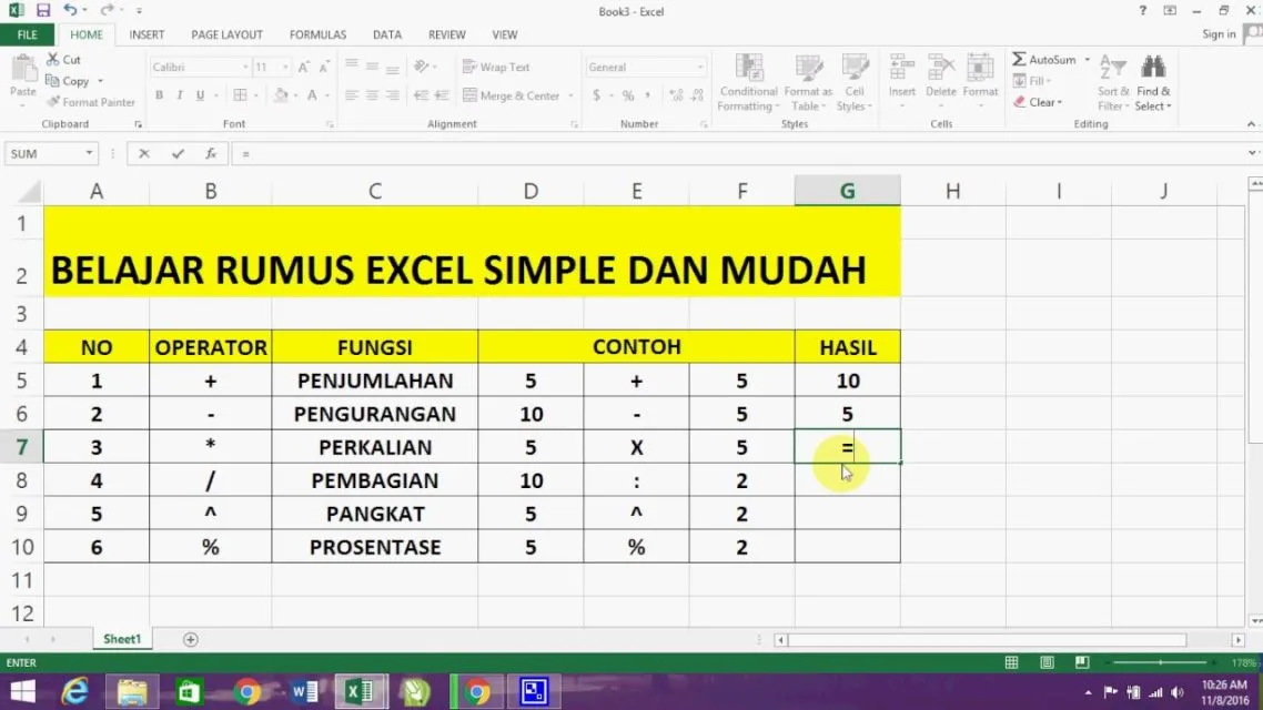 Tutorial Excel untuk Pemula Maupun bagi yang Sudah Bekerja. Lengkap dengan Rumus Fungsinya 10
