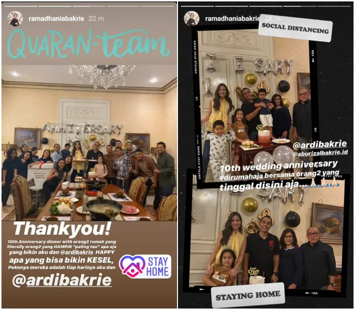 Tetap Romantis di Tengah Pandemi, 5 Pasangan Artis ini Rayakan Hari Jadi Pernikahan di Rumah 8