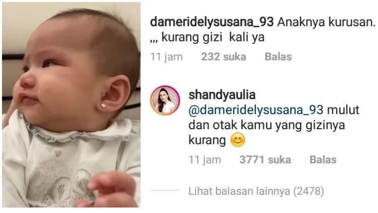 Bayinya Dibilang Kurus dan Kurang Gizi, Shandy Aulia Balas Komentar Warganet 4