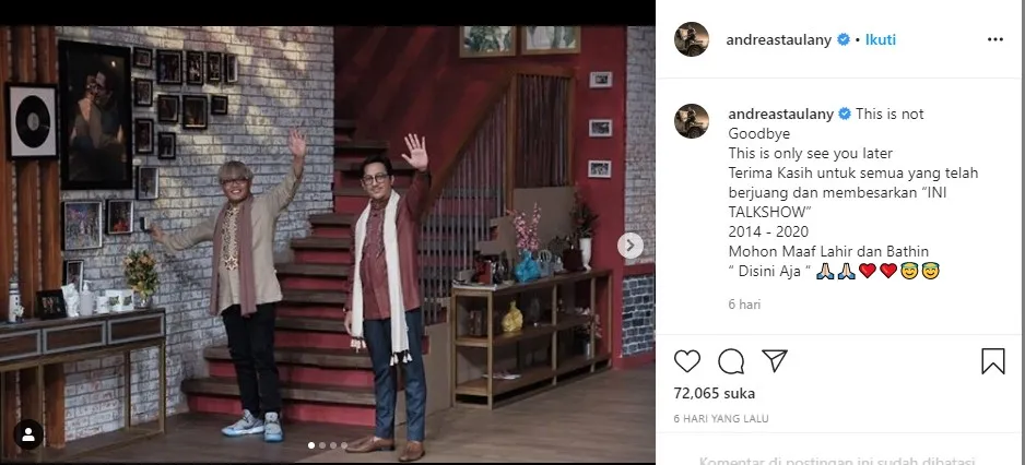 Alasan Sule Berhenti dari Program Ini Talkshow: Bukan Karena Nggak Dibayar atau Bosan Ngocol 6