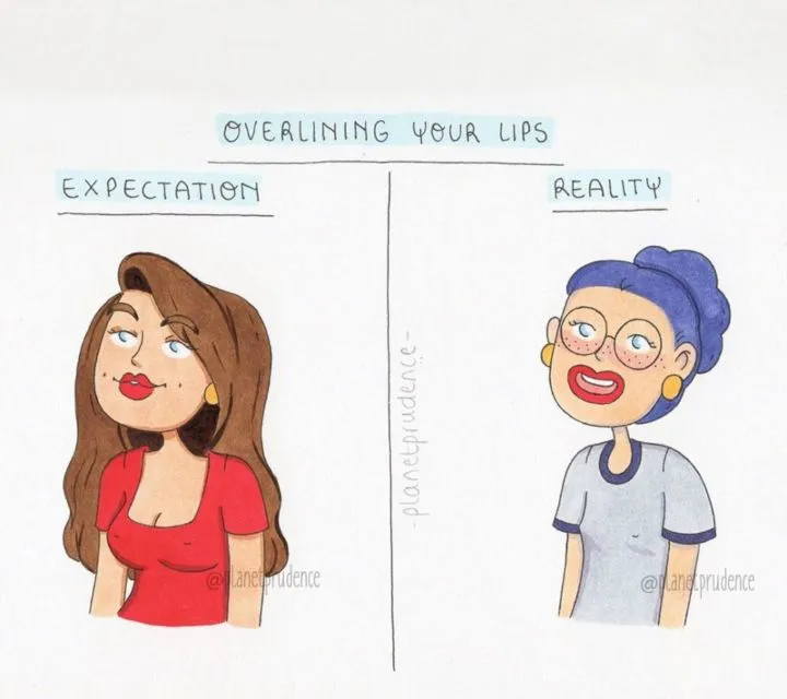 8 Ilustrasi Kekecewaan Cewek Soal Ekspektasi vs. Realita Penampilan Mereka. Relate Banget! 9