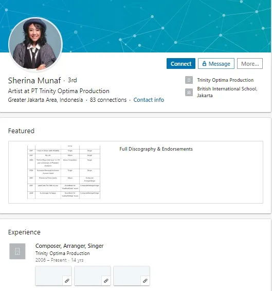 6 Profil Linkedin Artis yang Bisa Ditilik dan Dipelajari. Bukan Sekadar Buat Pamer Prestasi! 11