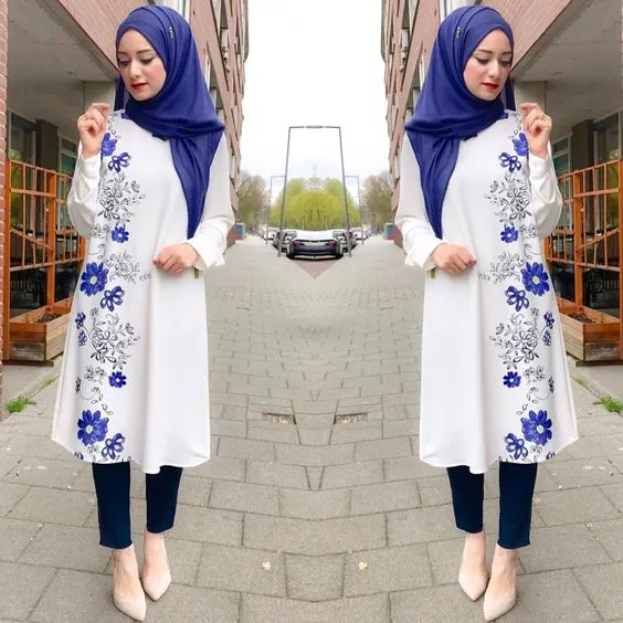 9 Tunik Motif Bunga yang Bisa Upgrade Penampilanmu Sebagai Hijabers. Dijamin Unik! 14