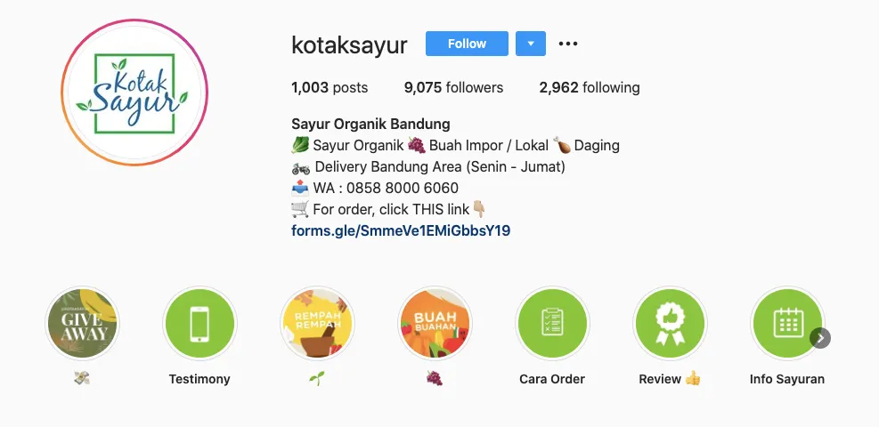 5 Akun Instagram Toko Online Buat Beli Sayur, Daging, dan Buah-buahan di Bandung. Anti Ribet~ 7