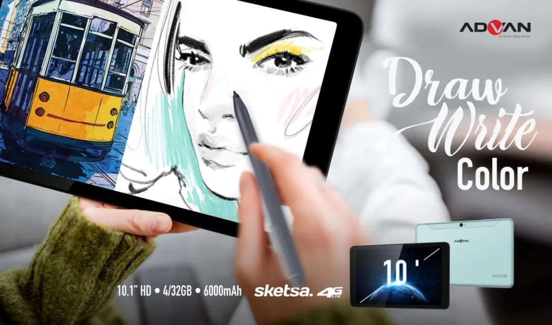 ADVAN Luncurkan Tablet Sketsa Premium 10 Inch dengan Harga Terjangkau. Dilengkapi Stylus yang Keren! 4