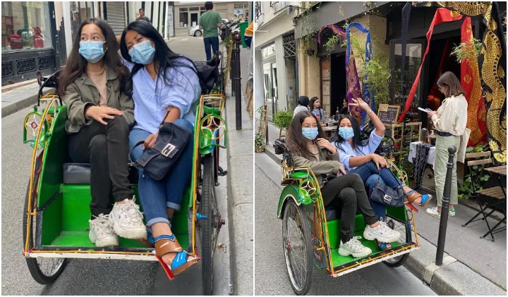 Lockdown di Prancis Dilonggarkan, Anggun C. Sasmi Rayakan dengan Naik Becak dan Makan Rendang 4