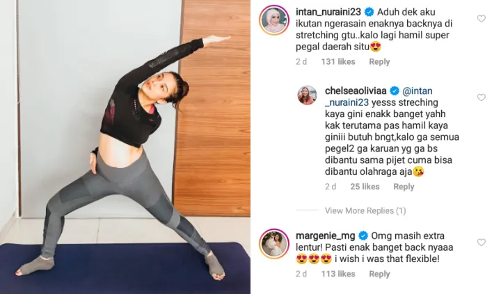 Hamil 21 Minggu, Chelsea Olivia Dikritik Warganet karena Lakukan Pose Yoga Ekstrem 4