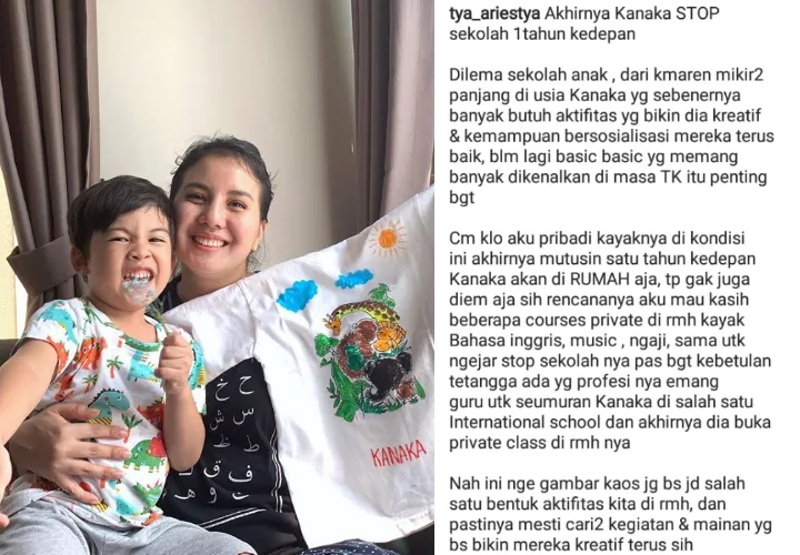 Khawatir Corona, Tya Ariestya Stop Sekolahkan Anaknya 1 Tahun ke Depan dan Pilih Belajar di Rumah 4