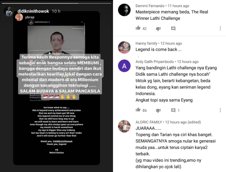 Ikut Lathi Challenge, Didik Nini Thowok Banjir Pujian. Tak Lupa Ia Menitipkan Pesan untuk Anak Muda 4