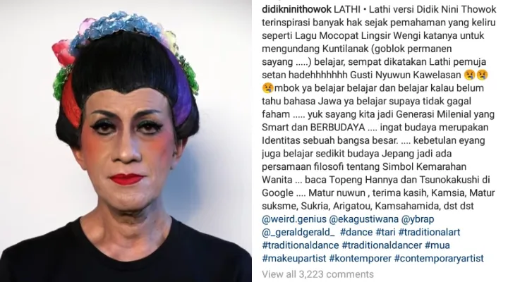 Ikut Lathi Challenge, Didik Nini Thowok Banjir Pujian. Tak Lupa Ia Menitipkan Pesan untuk Anak Muda 3