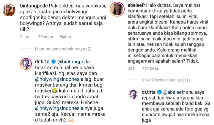 Foto di Bar Beredar, dr. Tirta Dikritik karena Langgar Omongannya Sendiri. Akhirnya Beri Klarifikasi 5