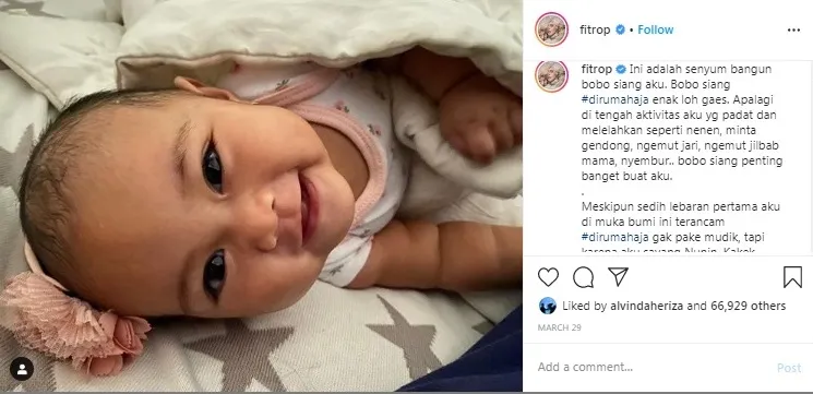 Terniat, Begini Caption Instagram Fitrop buat sang Anak. Kasih Sayang yang Dibalut dengan Tawa~ 13