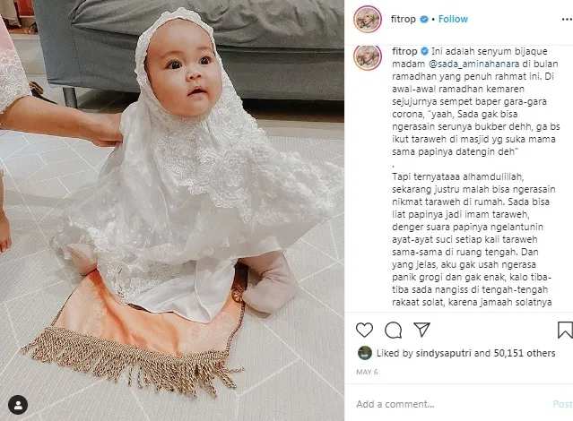 Terniat, Begini Caption Instagram Fitrop buat sang Anak. Kasih Sayang yang Dibalut dengan Tawa~ 14