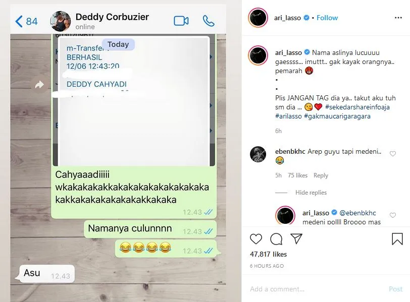Nama Aslinya Dibilang Culun oleh Ari Lasso, Deddy Corbuzier: Nama dari Bokap Gue loh 3