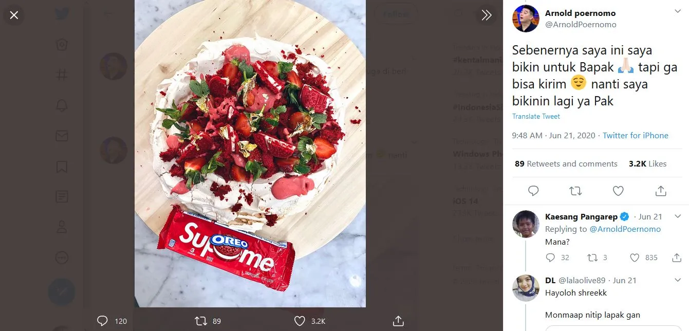 Bikin Kue Ulang Tahun Bertabur Oreo Supreme dan Emas, Chef Arnold: Kesombongan adalah Jalan Ninjaku 3