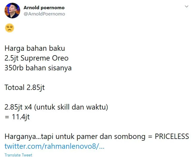 Bikin Kue Ulang Tahun Bertabur Oreo Supreme dan Emas, Chef Arnold: Kesombongan adalah Jalan Ninjaku 4