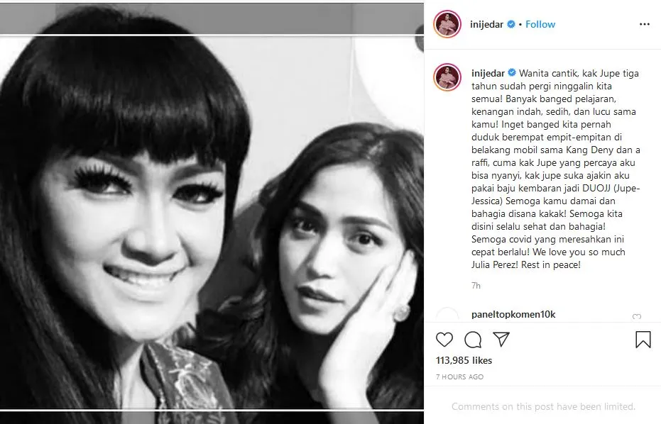 Tepat 3 Tahun Kepergian Julia Perez, para Sahabat Kenang Sosoknya Semasa Hidup. Baik Banget! 4