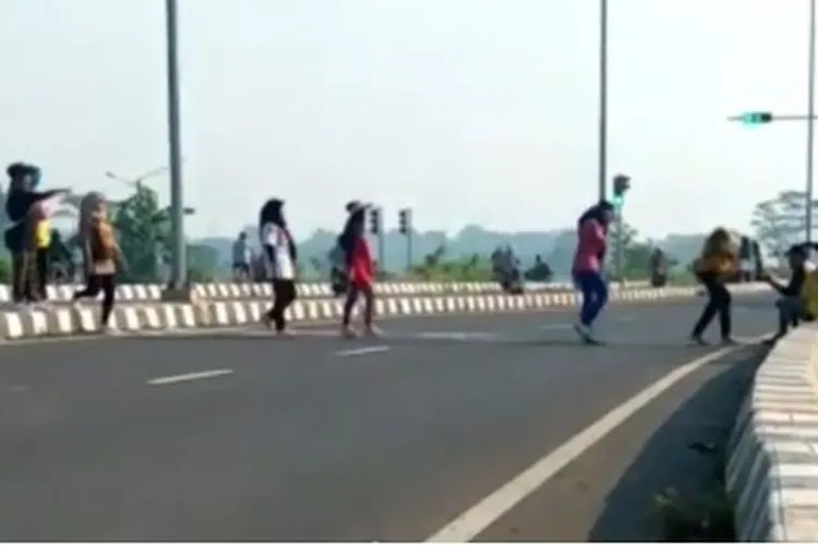 Lagi, 7 Ibu-Ibu Kedapatan Bikin Konten TikTok di Tengah Jalan Tol Pekalongan. Kebelet Viral, Bu? 4