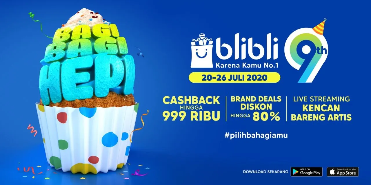Jelang Ulang Tahun ke-9, Blibli Beri Promo Cashback & Diskon hingga 80% di Festival Belanja 'Bagi-bagi Hepi' 3