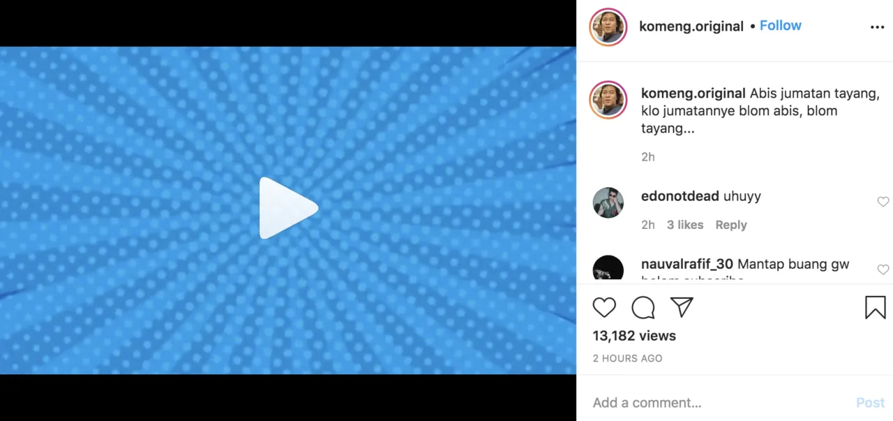 Membaca Caption Unggahan Foto di Instagram Milik Komeng Adalah Kebahagiaan Tersendiri. Kocak Bener! 17