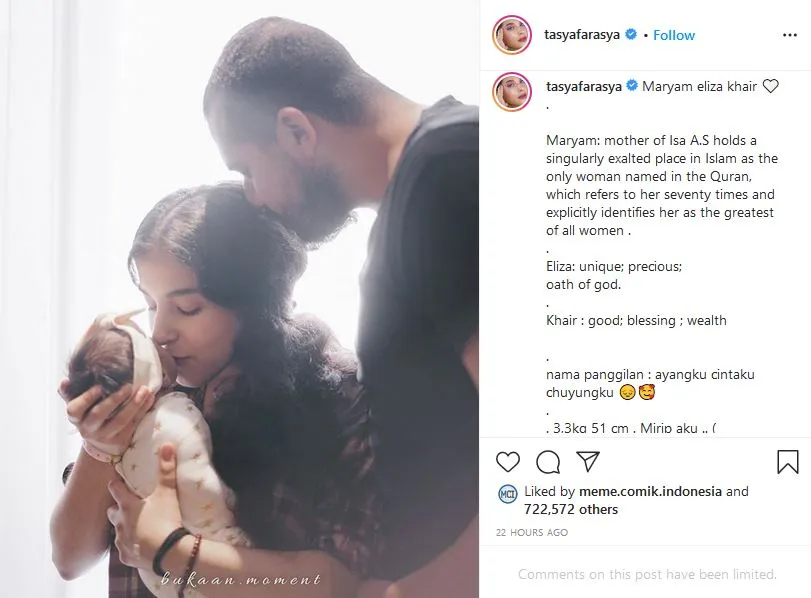 Tasya Farasya Akhirnya Ungkap Nama sang Bayi yang Baru Lahir, Warganet Takjub dengan Artinya 4