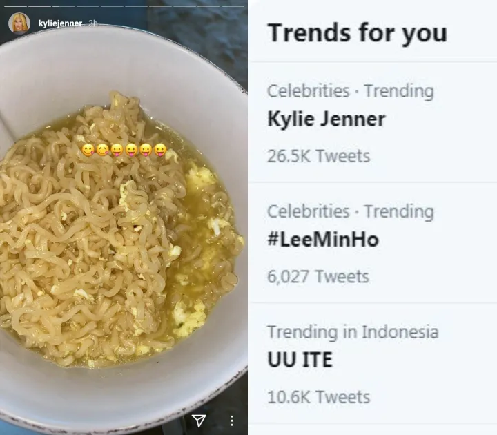 Menebak Identitas Asli Mi di IG Kylie Jenner. Warganet Langsung Heboh, Mirip Mi Instan Tanah Air! 6