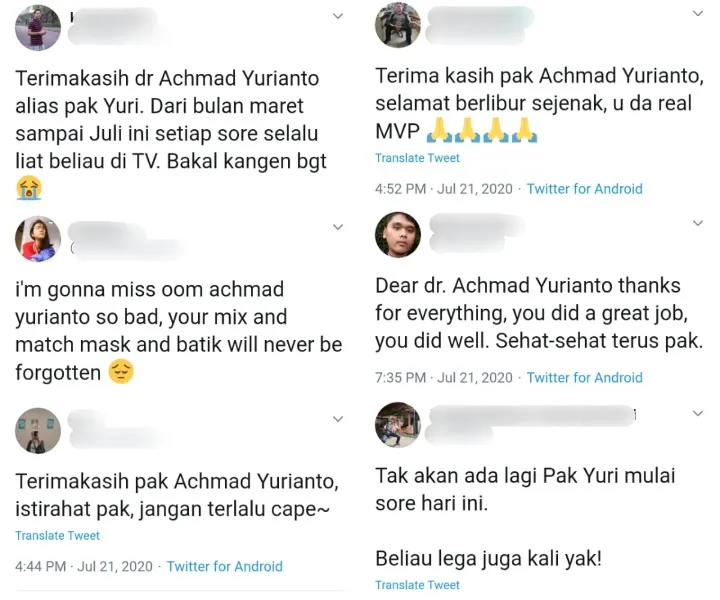 Pak Achmad Yurianto Tinggalkan Posisi Jubir, Banyak yang Mengaku Kehilangan dan Bakal Kangen 6