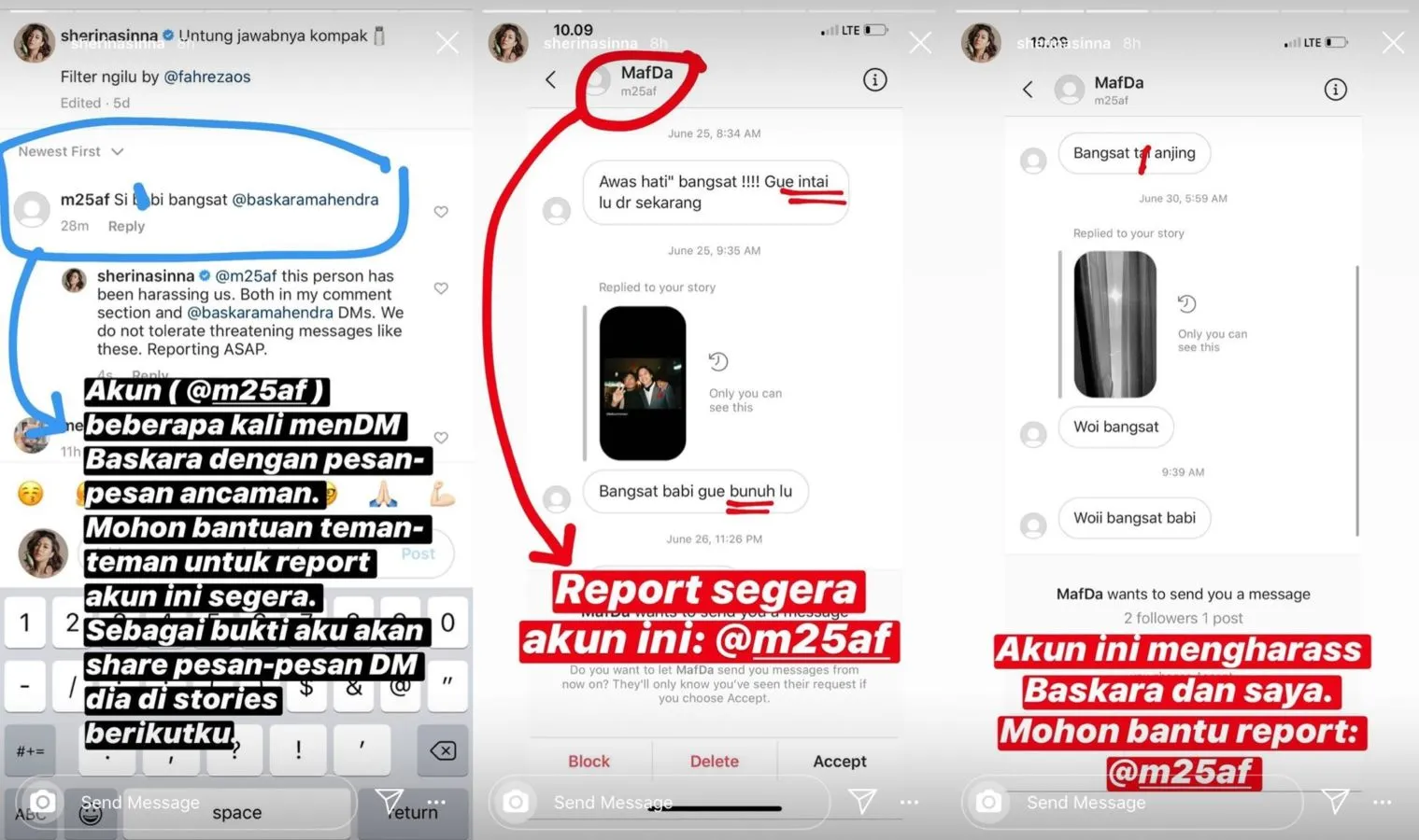 Baskara Mahendra dan Dirinya Dapat Teror dari Warganet yang Sama, Sherina: Bantu Report! 2