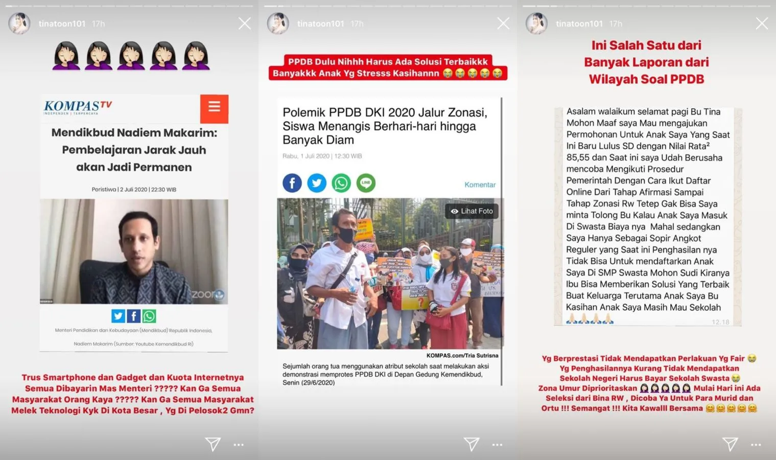 Kritik Wacana Pembelajaran Jarak Jauh Permanen, Tina Toon: Kuota Mau Dibayarin Mas Menteri? 3