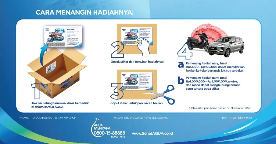 Gelar Undian Berhadiah Miliaran Rupiah, AQUA Ingin Bangkitkan Semangat Konsumen & Pedagang Kecil di Masa Normal Baru 2