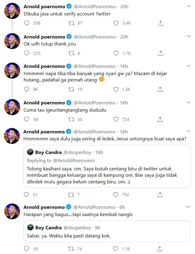 Akun Twitter Anya Geraldine Centang Biru Berkat Dirinya, Arnold Poernomo: Aku Memang Ajaib 4