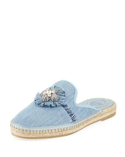 Parade Sandal dan Sepatu Berbahan Jeans yang Kece Abis. Tren Baru Nih! 14