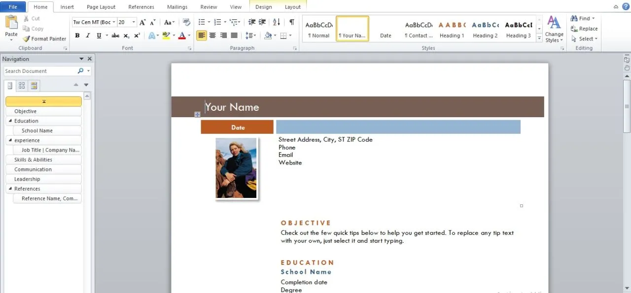 8 Langkah Simpel Bikin CV Pakai Template Microsoft Word. Desain Tersedia, Tinggal Isi Saja~ 11