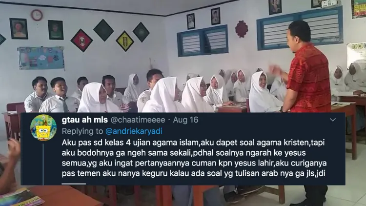 9 Kejadian Konyol Warganet Saat Pelajaran Agama di Masa Sekolah. Ternyata Mapel ini Seru juga! 13