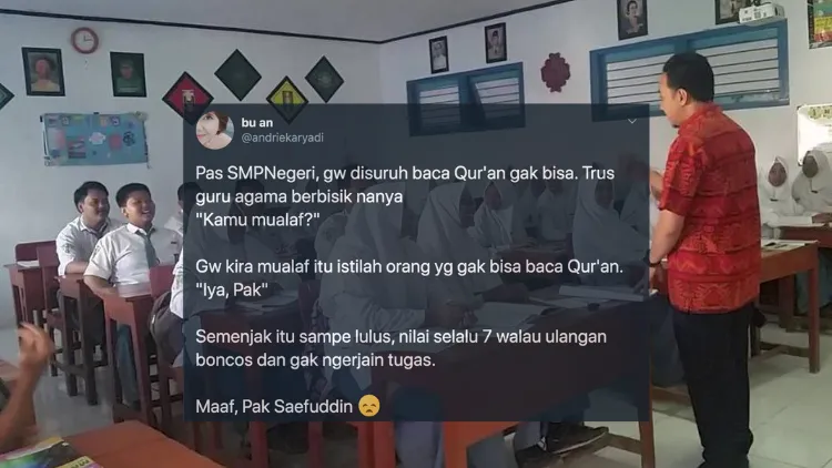 9 Kejadian Konyol Warganet Saat Pelajaran Agama di Masa Sekolah. Ternyata Mapel ini Seru juga! 18