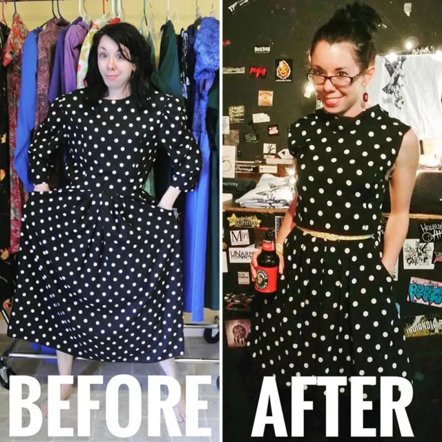 Wanita 38 Tahun Sukses Ubah Baju yang Ia Beli Bekas Jadi Super Elegan. Intip Potretnya! 16