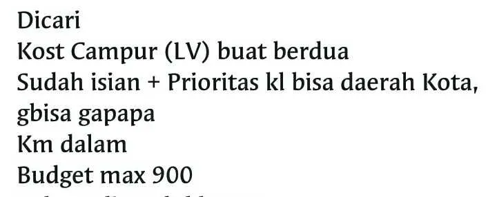 Memahami Istilah Kos Bebas