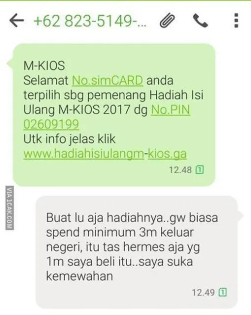 Cara Ngerjain Balik Penipu yang Suka Iming-imingi Hadiah Lewat SMS. Sesekali Kasih Pelajaran! 5