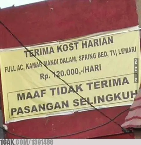11 Papan Iklan Kos-kosan yang Absurd bin Kocak. Pemilik Rumahnya Pasti Suka Bercanda nih :D 13