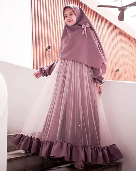 5 Model Gamis untuk Orang Pendek, Terlihat Tinggi! 8