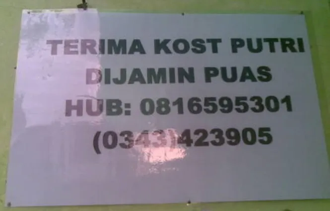 11 Papan Iklan Kos-kosan yang Absurd bin Kocak. Pemilik Rumahnya Pasti Suka Bercanda nih :D 15
