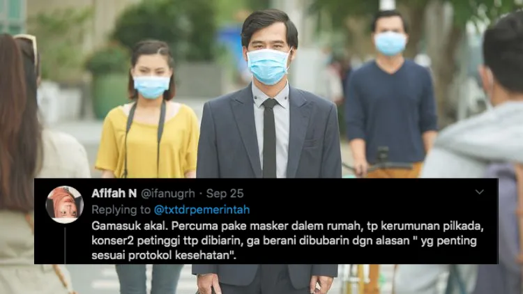 Viral Kabar Anjuran Pemerintah agar Kita Tetap Pakai Masker meski di Rumah, Begini Respons Warganet 15