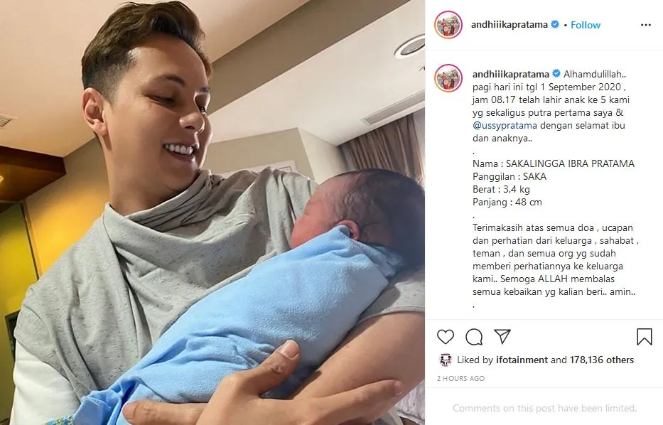Tak Lagi Jadi yang Paling Ganteng di Keluarganya, Andhika Pratama Akhirnya Dikaruniai Bayi Laki-Laki 3